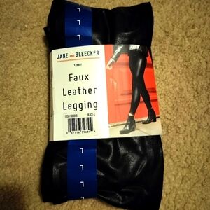 Black Faux Leather Leggings NWT size large